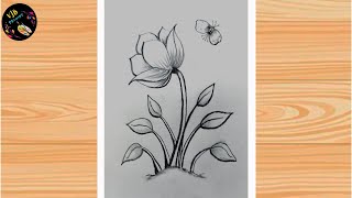 How to draw Flower and Bee step by step easy drawing | Art tutorial | Daily drawing lesson