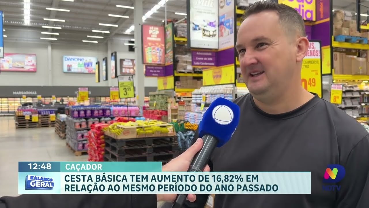 Cesta básica fica 16,82% mais cara em Caçador em um ano