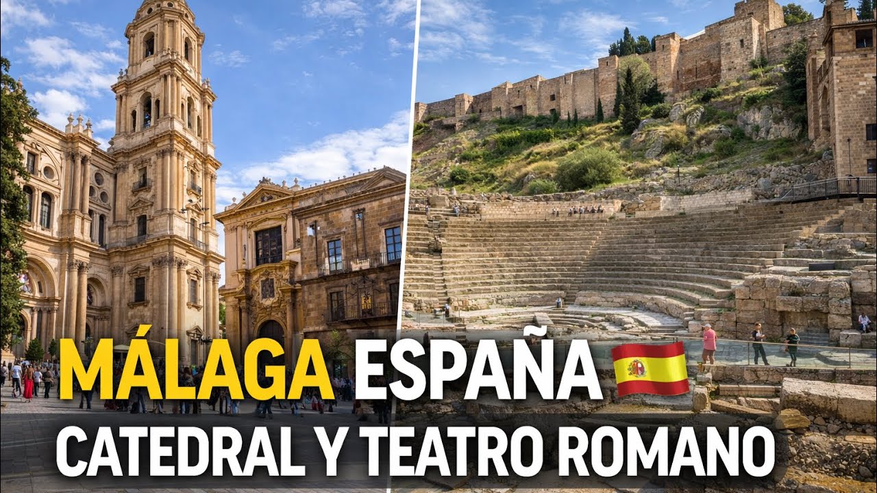 Málaga España 🇪🇸 | Catedral y Teatro Romano – Centro Histórico 4K Narrado