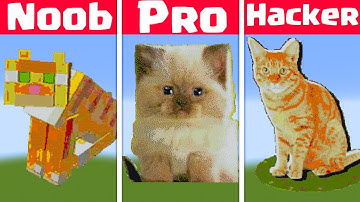 NOOB VS PRO VS HACKER - Realistic Cat Minecraft Pixel art