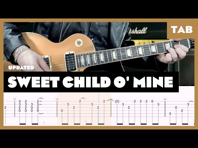 Guns N' Roses - Sweet Child O' Mine - Guitar Tab (remake) | Lesson | Cover | Tutorial class=