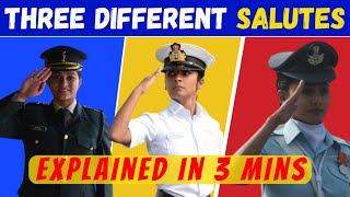 Why the Indian Army, Navy and Air force have different salute? Explained in 3 mins | #indianarmy