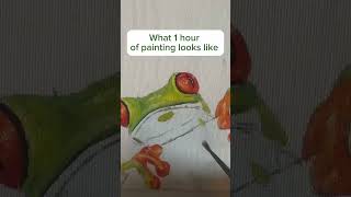 1 hour of work on this frog painting #art #wip #animalart #painting #oilpaint #realism #frogs