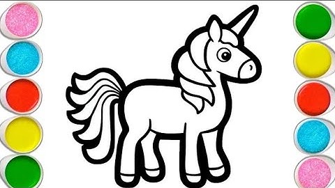 Standing Magic Unicorn Teach How to Draw Basics With This Video to Kids