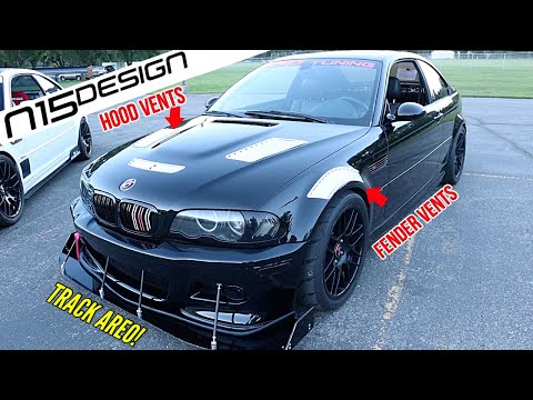 E46 M3 Fender + hood vents N15 design. How to install N15 fender vents. BMW E46 M3/non-M track aero.