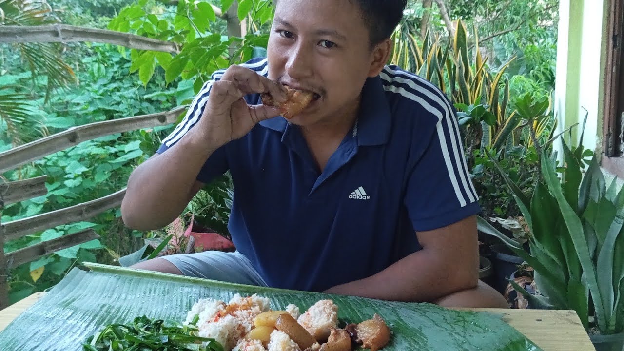 My first mukbang video 🐷local pork😋guys