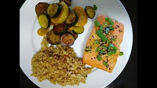 Miso-glazed Salmon with Ginger rice - 7 years old