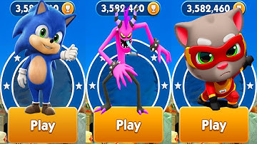 Talking Tom Hero Dash vs Sonic Dash Baby Sonic Gameplay Android,ios