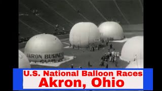 1920s HOME MOVIE START OF U.S. NATIONAL BALLOON RACES AKRON, OHIO GOOD YEAR CO. 84710j