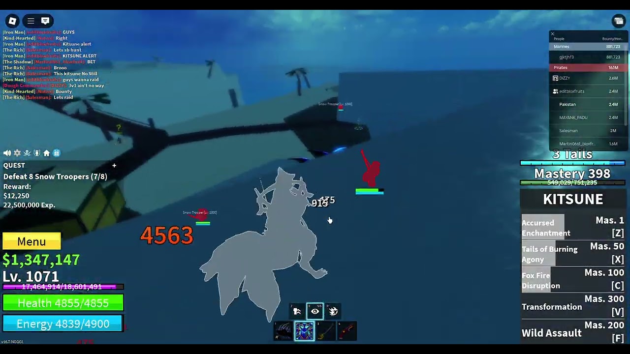 Grinding with kitsune fruit.