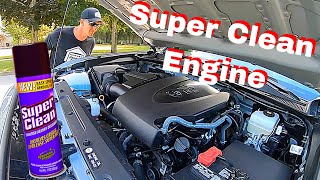 CLEANING A DIRTY ENGINE BAY WITH SUPER CLEAN DEGREASER ON A 2019 TACOMA  Realistic Detailing