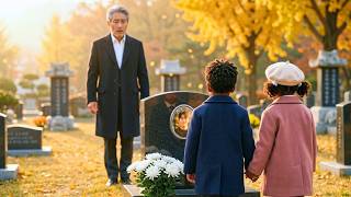 The Korean Billionaire found twins at his son's grave and just three words brought him to his knees