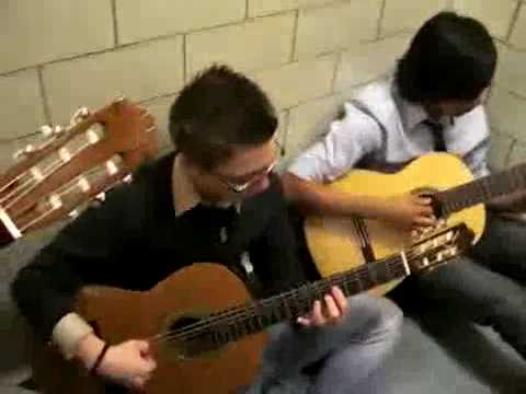 Students playing in the hallway.