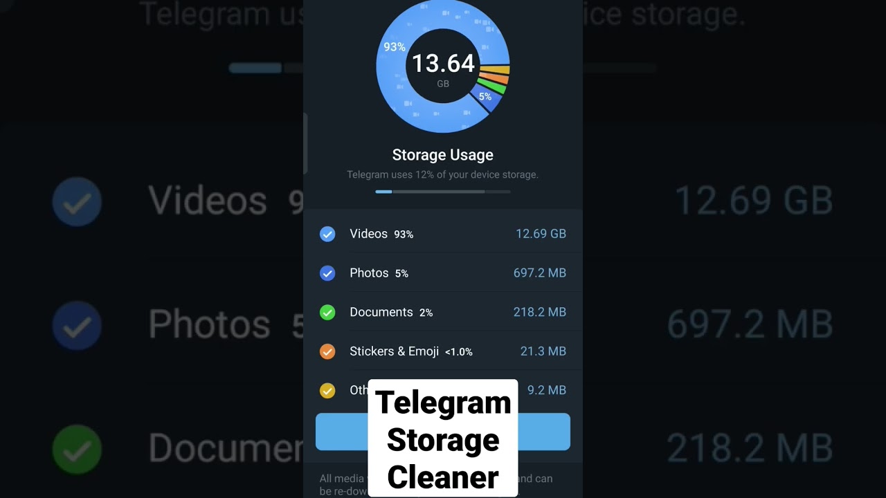 Clean up your Telegram Storage. 