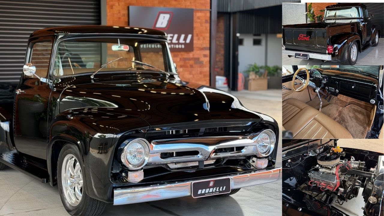 Ford F 100 - Ano 1961  - Preta Hot Rod, Potência Única para Colecionadores Exigentes