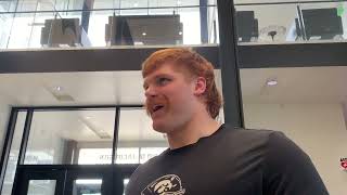 Iowa football offensive lineman Gennings Dunker has slimmed down this offseason