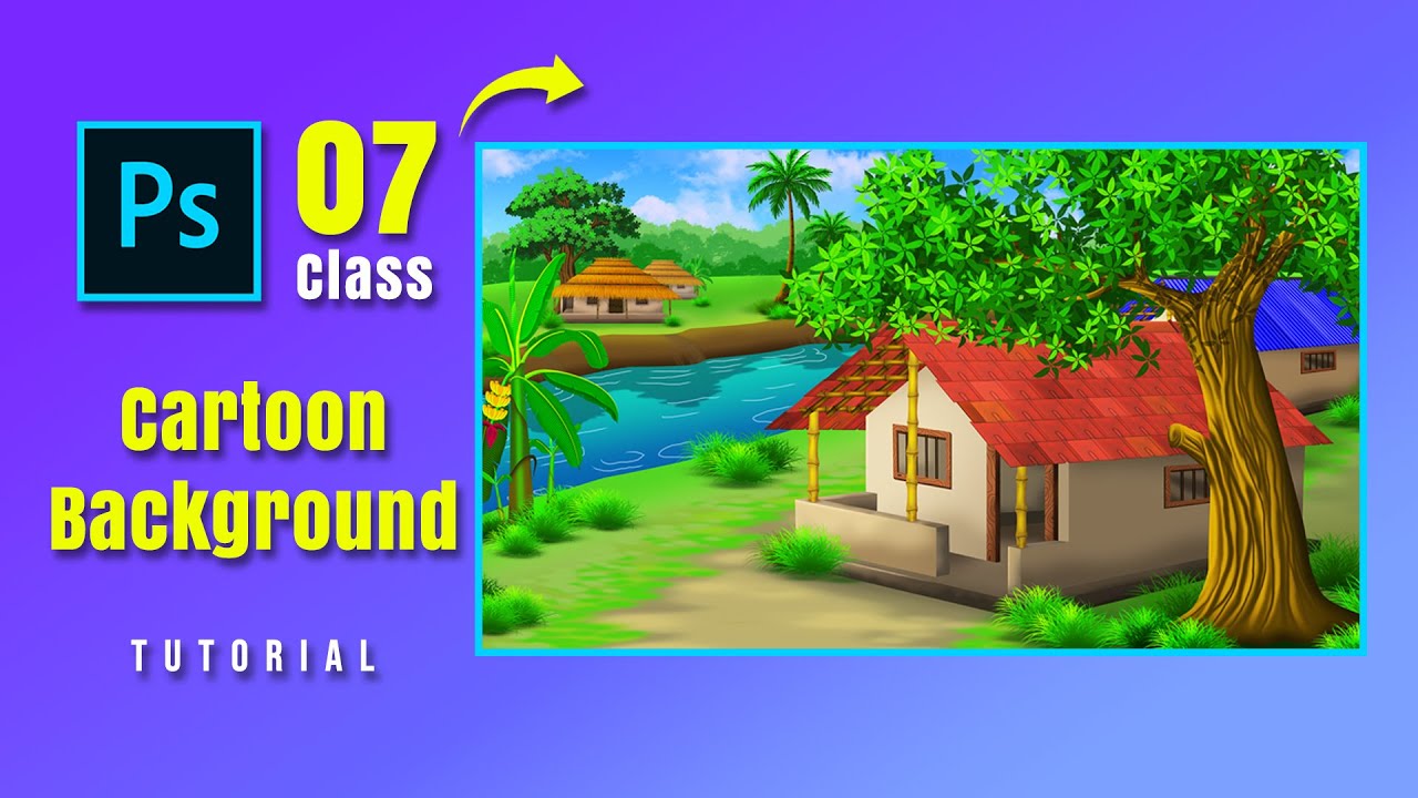 Background Design For Cartoon Animation In Photoshop | Class 07 # ...