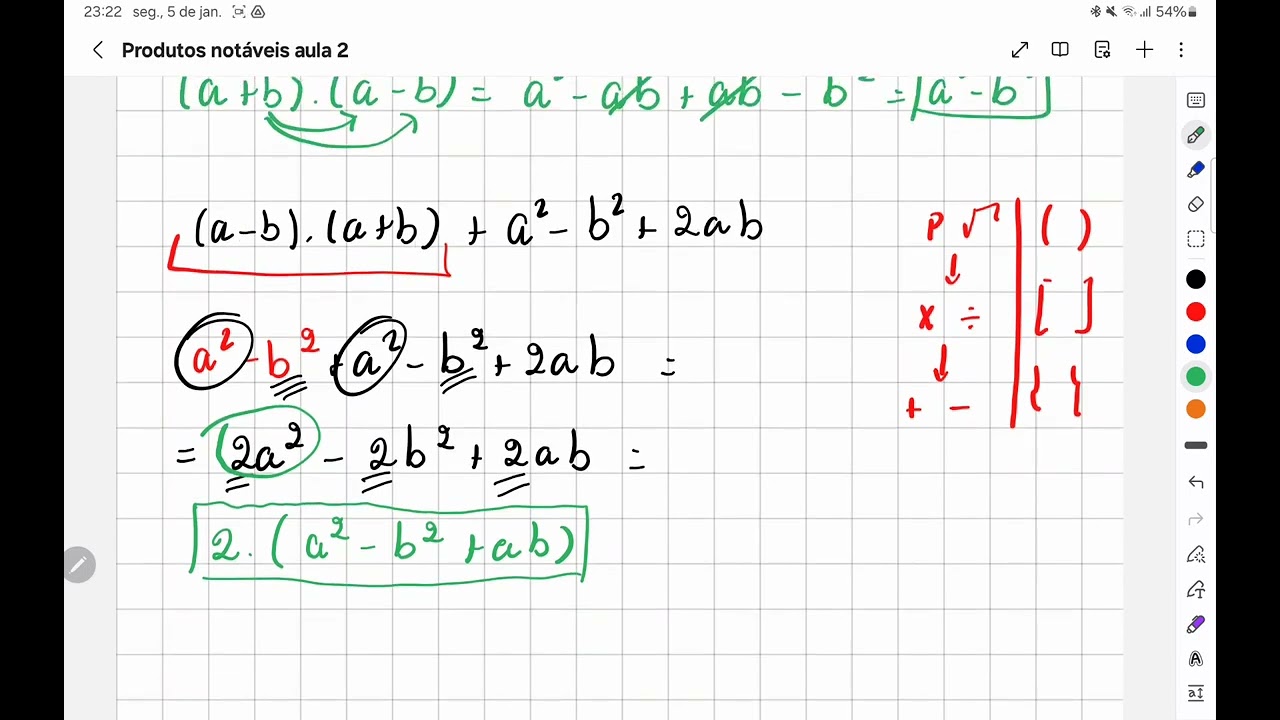 Produtos notáveis aula 2