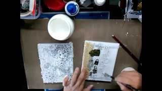 Mixed Media Mini Album com telas