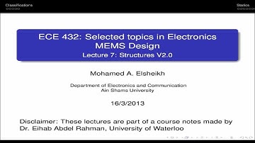 VLSI Academy: MEMS Design - Lecture 7