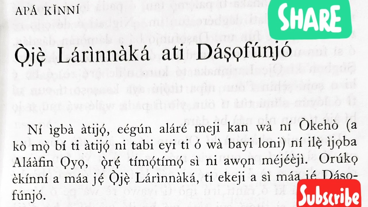 A Yoruba Literature reading class