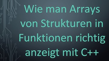 Wie man Arrays von Strukturen in Funktionen richtig anzeigt mit C+ +