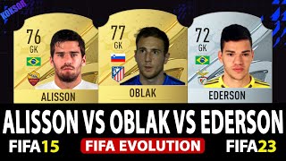 ALISSON VS OBLAK VS EDERSON FIFA EVOLUTION (FIFA 15 - FIFA 23)