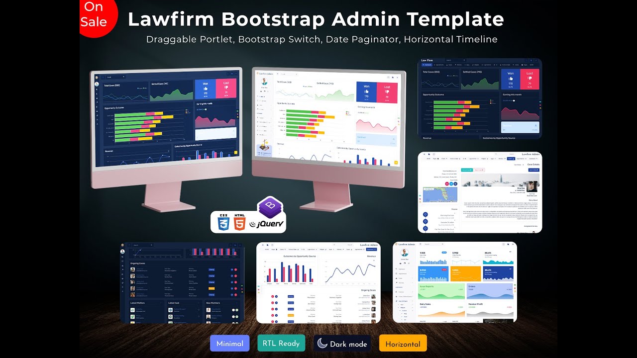 LawFirm Bootstrap 5 Admin Template Dashboard - YouTube