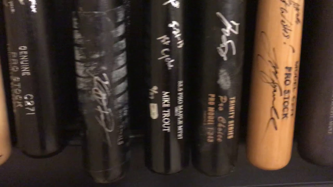 Signed baseball bat display case and other items YouTube