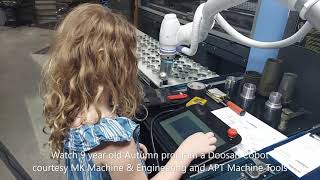 Doosan Cobot - Programmed by a 9 year old.