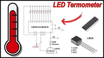 Led Termometer with LM35 & LM3914 Breadboard