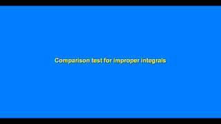 Comparison test for improper integrals