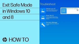 Learn how to exit safe mode in windows 10 and 8. for other helpful
videos go http://hp.com/supportvideos or http:///hpprintersupport.
more supp...