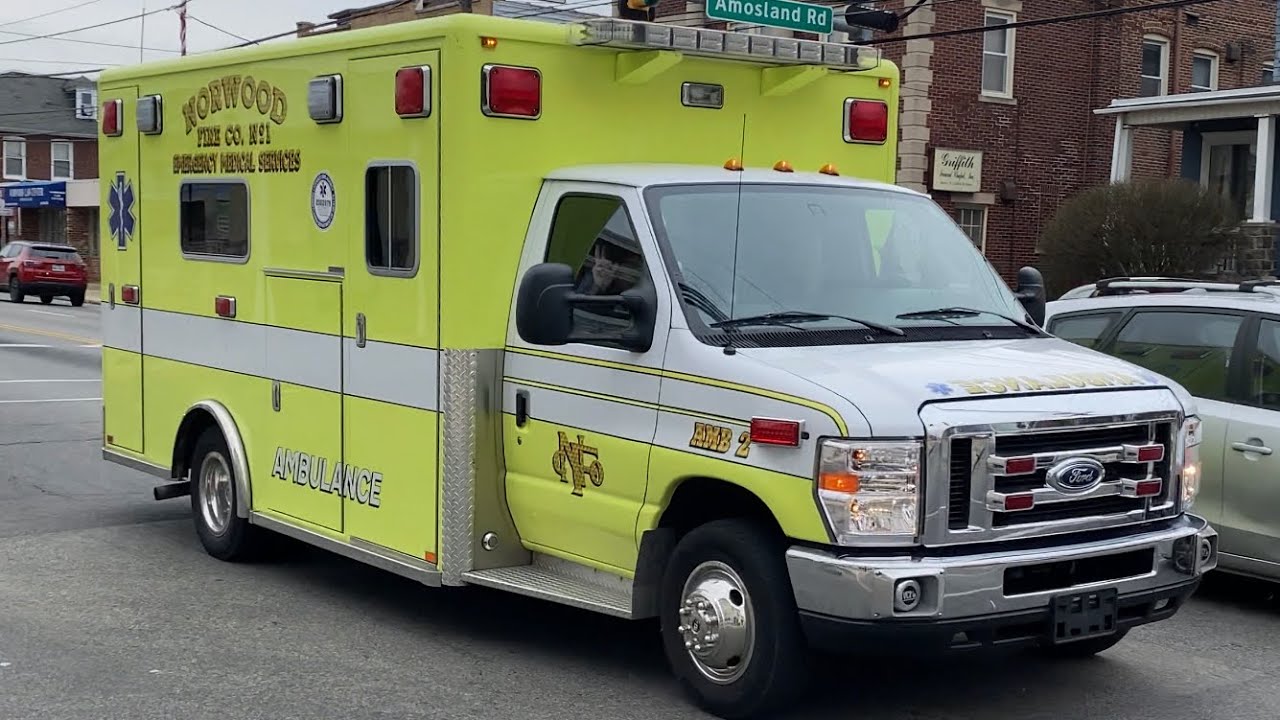 Norwood Fire Company Ambulance 2 & Crozer EMS Medic 100D Responding