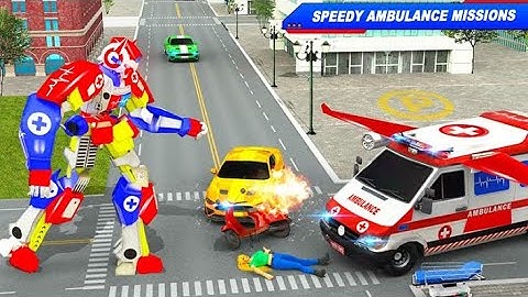 Flying Ambulance Robot Car Transform: Robot Games Falcon Gamerz Android Gameplay