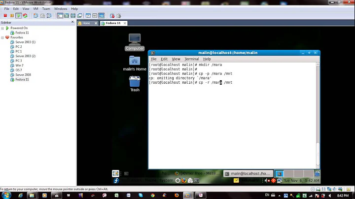 How to copy folder on Fedora