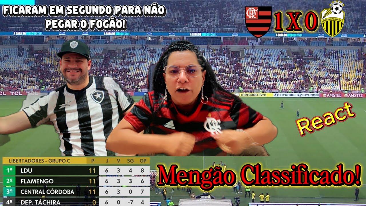React de Flamengo 1x0 Deportivo Táchira, Mengão classificado para as ...
