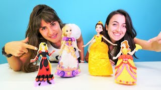 Oyuncak bebek giyim oyunu. Rapunzel ve Bella için oyun elbise tasarlıyoruz! Play Doh hamur oyunları screenshot 4