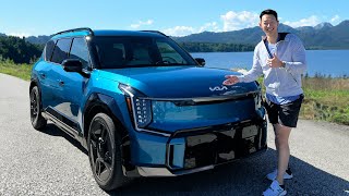 Best NEW 3 Row ELECTRIC SUV 7 Seater!! (2024 Kia EV9)