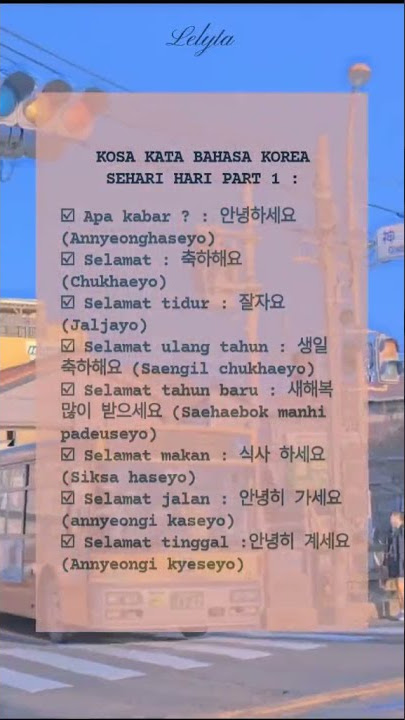 kosakata bahasa korea part 1