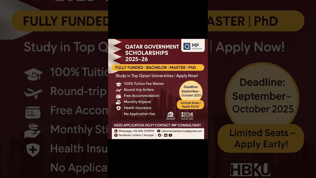 Qatar Government Scholarships 2025–26 – Fully Funded!Study