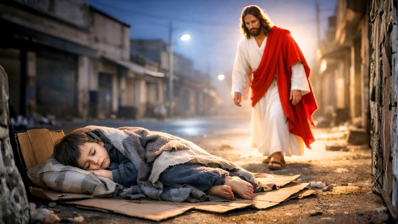 EL NIÑO DORMÍA SOLO EN LA CALLE…SIN IMAGINAR QUE JESÚS SE ACERCABA