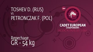 Repechage Gr - 54 Kg D. Toshev Rus Df. F. Petronczak Pol, 4-1
