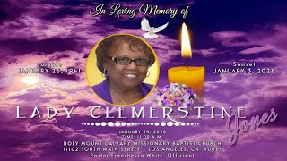 January 24, 2026: Homegoing Celebration for Clemerstine Jones