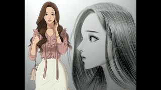 Menggambar JuKyung | How to Draw JuKyung Lim - The Secret of Angel ( Webtoon)