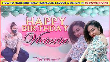 MINT GREEN & PINK II HOW TO MAKE BIRTHDAY TARPAULIN LAYOUT IN MS POWERPOINT I MS POWERPOINT TUTORIAL