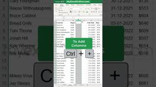 Rows and Columns Hack in Excel 🤩 #excel #myexcelonline #shorts