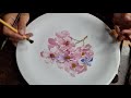 Apple Blossoms on Porcelain Painting