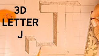 3D letter J // How to draw // Draw 3d letters