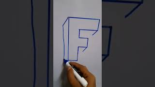 Letter F other side 3d art drawing with marker shorts